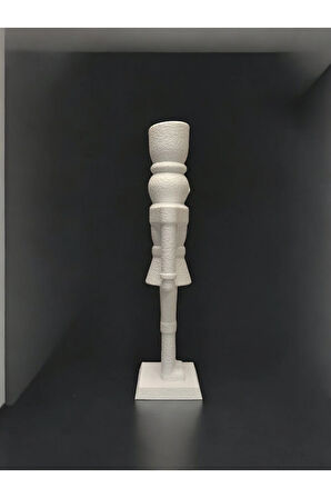 Yılbaşı Süsü Modern Fındıkkıran Nutcracker Dekoratif Obje Beyaz