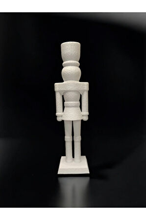 Yılbaşı Süsü Modern Fındıkkıran Nutcracker Dekoratif Obje Beyaz