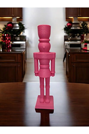 Yılbaşı Süsü Modern Fındıkkıran Nutcracker Dekoratif Obje Pembe
