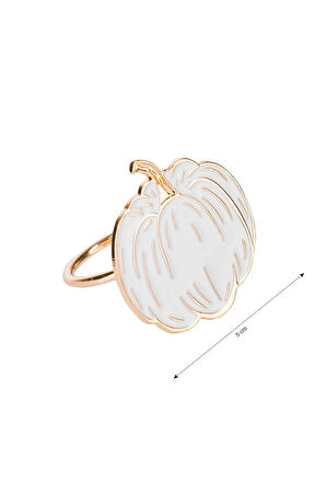 Balkabağı Baskılı Metal Peçete Yüzüğü 2'li Set