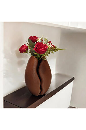 Kahve Çekirdeği Dekoratif Vazo Biyoplastik Kahverengi 18 cm