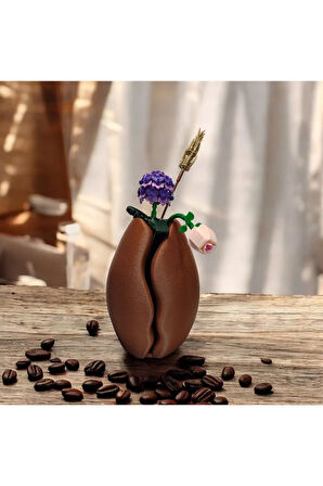 Kahve Çekirdeği Dekoratif Vazo Biyoplastik Kahverengi 18 cm