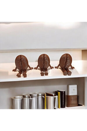 Kahve Çekirdeği 3'lü Dekoratif Obje Seti Biyoplastik Kahverengi