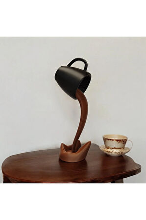 Dökülen Kahve Dekoratif Aksesuar Biyoplastik Siyah Kupa