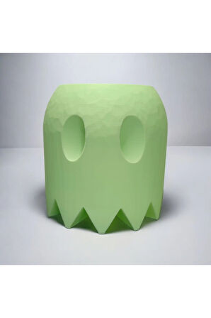 Sevimli Hayalet Vazo Özel Tasarım Dekoratif Vazo Biyoplastik Pastel Yeşil