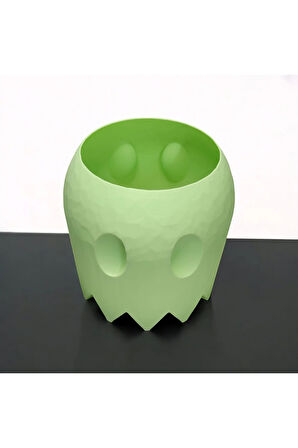 Sevimli Hayalet Vazo Özel Tasarım Dekoratif Vazo Biyoplastik Pastel Yeşil