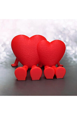 Sevgililer Günü Özel İkili Yanyana Kalp Dekoratif Aksesuar