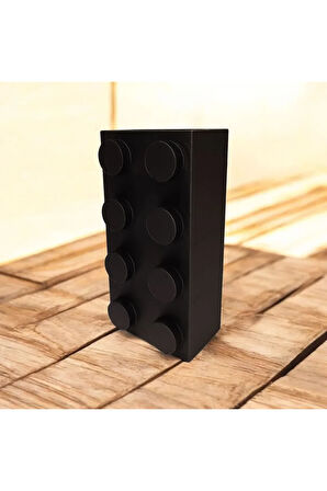 Renkli Blok Brick Özel Tasarım Modern Dekoratif Vazo Siyah (ÇİÇEK DAHİL DEĞİLDİR)