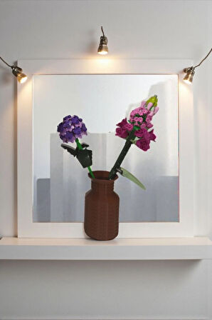 Blok Çiçek Uyumlu Özel Tasarım Dekoratif Mini Vazo Kahverengi 11cm (ÇİÇEKLER DAHİL DEĞİLDİR)