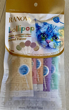 Ranova Karışık Lezzetli Kurutulmuş Lolipop 14 gr X 15 Adet Sk : 2026