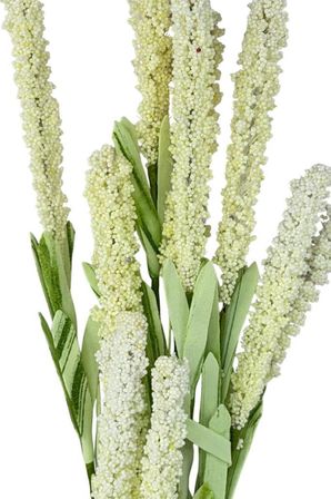 Yapay Çiçek Lateks Köpük Beyaz Lavanta Dalı 35cm Dekoratif Çiçek