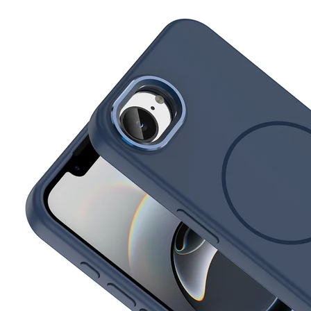 iPhone 16E Kılıf MagSafe Şarj Özellikli Metal Kamera Çerçeveli Edi Silikon Kapak