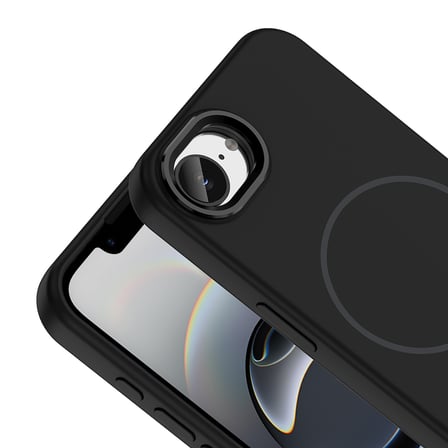 iPhone 16E Kılıf MagSafe Şarj Özellikli Metal Kamera Çerçeveli Edi Silikon Kapak