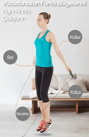 Renkli Sayaçlı Atlama ipi Ayarlanabilir Kondisyon Spor Fitness Egzersiz ipi - 1 Adet
