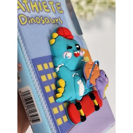 Fonksiyonlu Kalem Kutusu Dinozor Stres Çarklı Kalemtraşlı Kalemlik - Turkuaz Dinozor