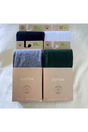 Renkli 4'lü Cotton Kadın Külotlu Çorap Pamuklu & Mat 60 Den Pantyhose ( Doğal İplik )