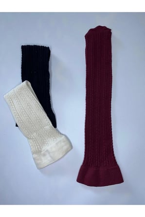3^Lü Knıt Kabartma Triko 200 Den Örgü Desenli Kışlık Renkli Dizaltı Pantolon Çorabı ( 3 Adet Çorap )