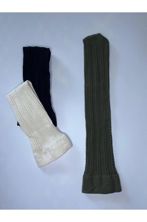 3^Lü Knıt Kabartma Triko 200 Den Örgü Desenli Kışlık Renkli Dizaltı Pantolon Çorabı ( 3 Adet Çorap )