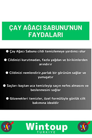 Özel Üretim %100 Doğal Cilt Sorunlarında Etkili Cilt Yüz Saç Vücut Bitkisel Çay Ağacı Sabunu 1 Adet