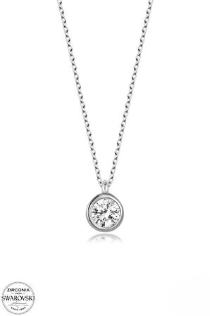 SWAROVSKİ TAŞLI  CRYSTAL 925 AYAR GÜMÜŞ KOLYE