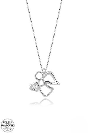 SWAROVSKİ TAŞLI  ZİRCONİA PERİ 925 AYAR GÜMÜŞ KOLYE