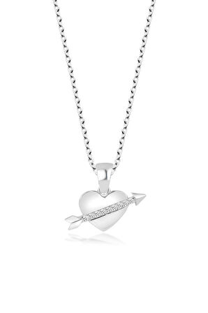 SWAROVSKİ TAŞLI  ZİRCONİA AŞK 925 AYAR GÜMÜŞ KOLYE