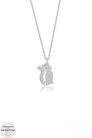 SWAROVSKİ TAŞLI  ZİRCONİA CAN DOST 925 AYAR GÜMÜŞ KOLYE