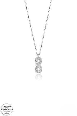 SWAROVSKİ TAŞLI  ZİRCONİA SONSUZLUK 925 AYAR GÜMÜŞ KOLYE