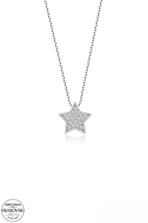 SWAROVSKİ TAŞLI  ZİRCONİA STAR 925 AYAR GÜMÜŞ KOLYE