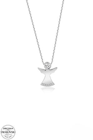 SWAROVSKİ TAŞLI  ZİRCONİA MELEK 925 AYAR GÜMÜŞ KOLYE