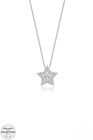 SWAROVSKİ TAŞLI  ZİRCONİA STAR 925 AYAR GÜMÜŞ KOLYE