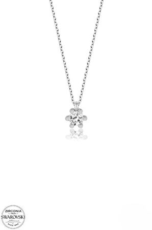 SWAROVSKİ TAŞLI  ZİRCONİA BAGET PIRLANTA MONTÜR  925 AYAR GÜMÜŞ KOLYE