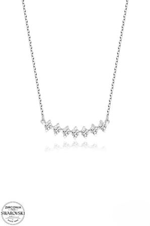 SWAROVSKİ TAŞLI  ZİRCONİA SAMAN YOLU 925 AYAR GÜMÜŞ KOLYE