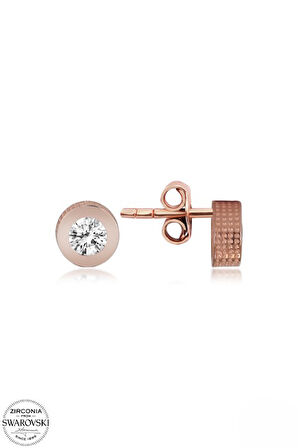 SWAROVSKİ TAŞLI  ZİRCONİA PIRLANTA MONTÜR TEK TAŞ 925 AYAR GÜMÜŞ KÜPE