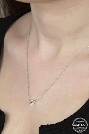 SWAROVSKİ CRYSTAL 925 AYAR GÜMÜŞ KOLYE