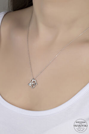 SWAROVSKİ CRYSTAL MELEK  925 AYAR GÜMÜŞ KOLYE