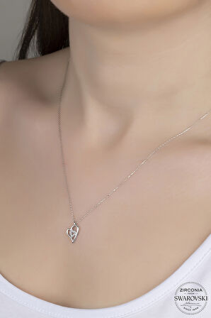 SWAROVSKİ CRYSTAL KALP  925 AYAR GÜMÜŞ KOLYE