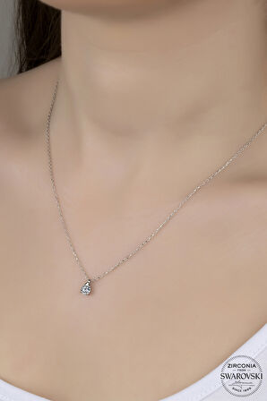 SWAROVSKİ CRYSTAL DAMLA  925 AYAR GÜMÜŞ KOLYE