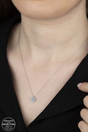 SWAROVSKİ CRYSTAL BAGET 925 AYAR GÜMÜŞ KOLYE