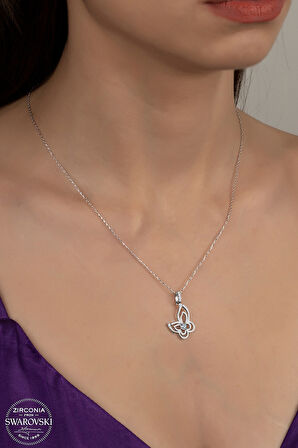 SWAROVSKİ CRYSTAL YUSUFÇUK 925 AYAR GÜMÜŞ KOLYE