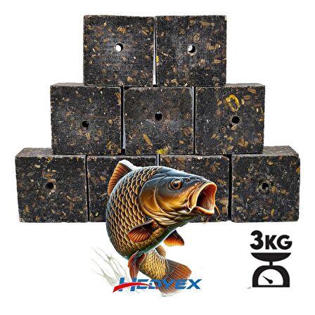 Hedyex 3Kg Sazan Küspesi Delikli Küp Ay Çekirdeği Küspesi Kare
