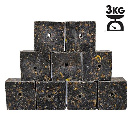 Hedyex 3Kg Sazan Küspesi Delikli Küp Ay Çekirdeği Küspesi Kare
