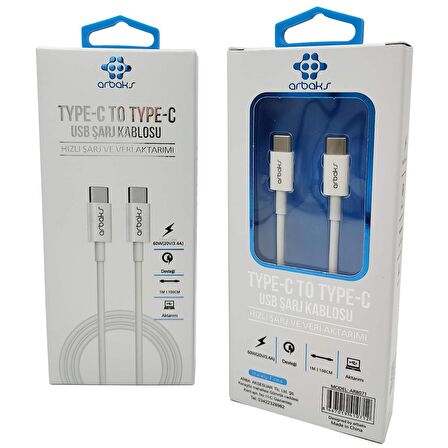 PD 60W(20V/3.4A) TYPE-C To TYPE-C Usb Şarj Kablosu ARB071
