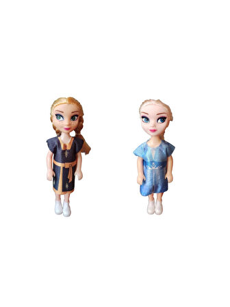 Frozen Anna ve Elsa Oyuncak Bebek Seti - 2 Büyük, 2 Küçük