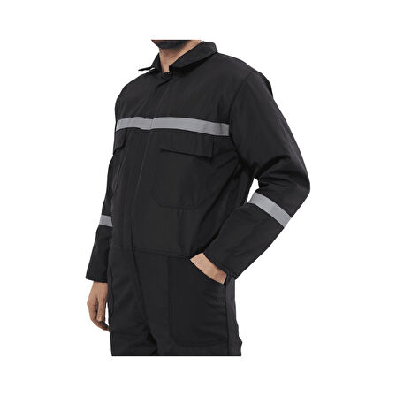 KANT Bondit Kumaş Bütün Kollu Soğuk Hava Kışlık Tulum Siyah