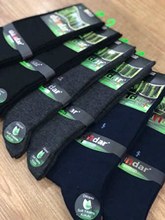 6 Lı Dündar Bambu Koku Yapmayan Erkek Mevsimlik Sonbahar Kış Dikişsiz Soket Çorap 40 - 44 No