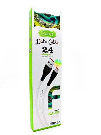 Global CA30 USBA to Type-C Hızlı Data ve Şarj Kablosu 2.4A Beyaz WNE0685