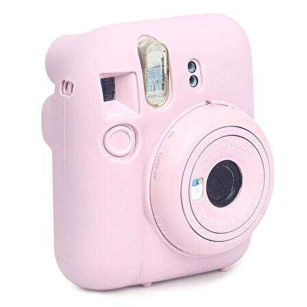 Instax Mini 12 Makine Uyumlu Pembe Koruyucu Silikon Kılıf