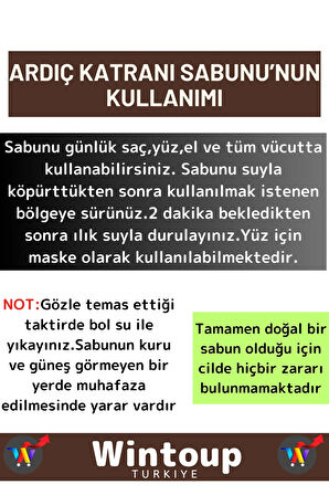 Özel Üretim %100 Doğal Onarıcı Cilt Yüz Saç Vücut Bitkisel Ardıç Katranı Sabunu 1 Adet