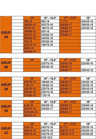 4x4 kar patinaj zinciri 185x13 grup:12 space karmatik